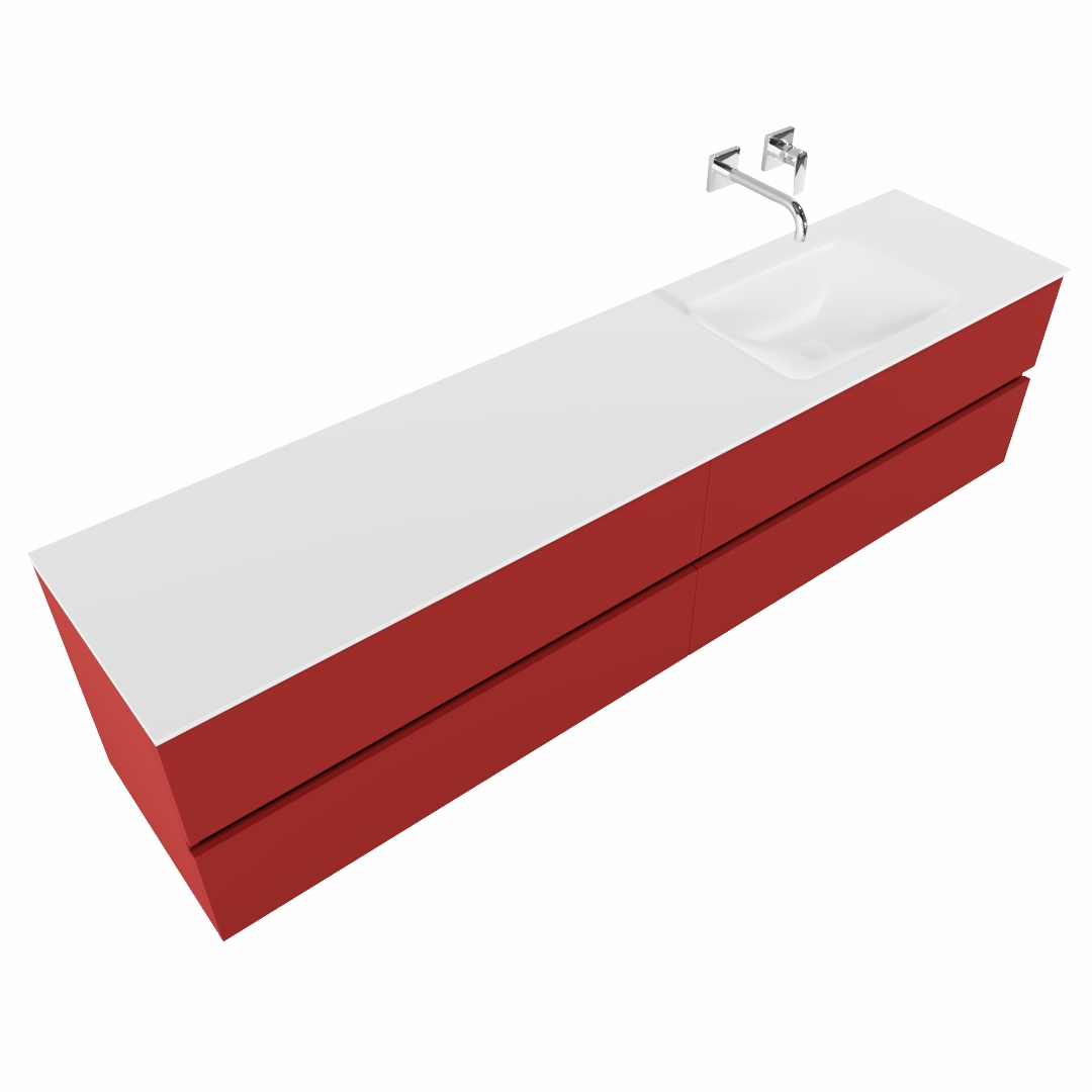 Mondiaz Vica 200cm badmeubel fire 4 lades wastafel Cloud rechts zonder kraangat