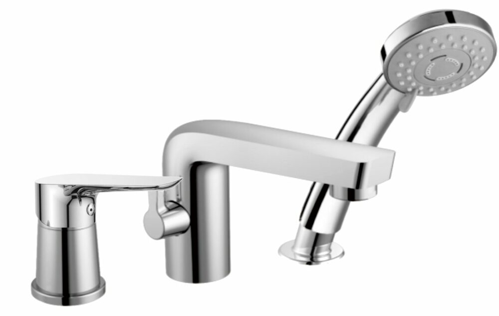 Aqualine Lotta badrandcombinatie met uitloop en handdouche chroom