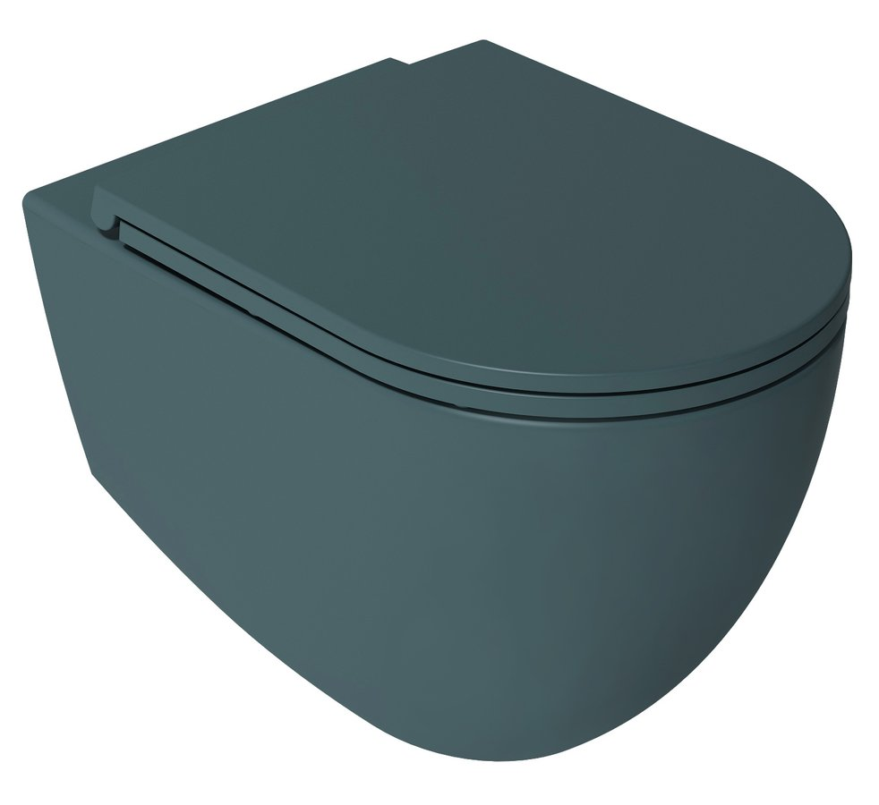 Isvea Infinity hangend randloos toilet 36,5x53 petrol groen