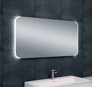 Wiesbaden Bracket spiegel rechthoek met LED, dimbaar en spiegelverwarming 120 x 60 cm