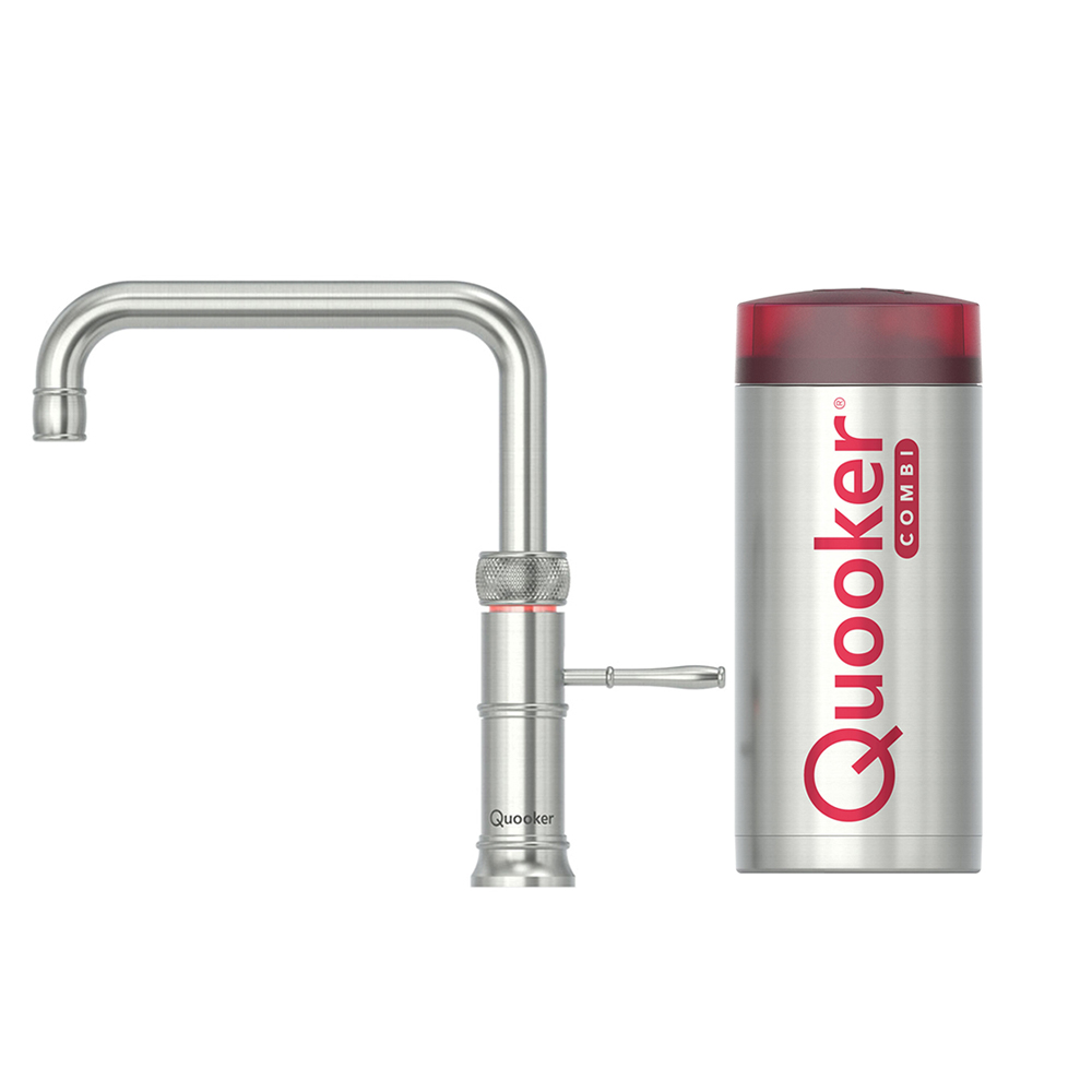 Quooker Classic Fusion Square kokend waterkraan met COMBI boiler RVS