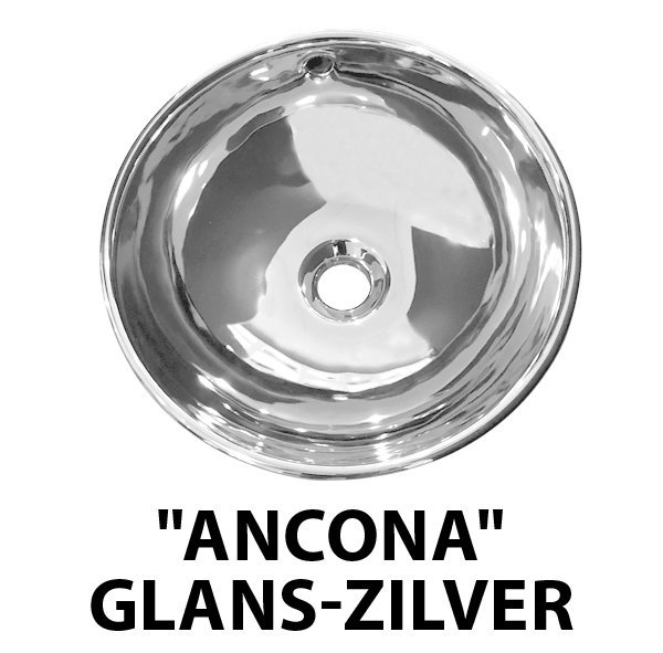 Best Design Opbouw-waskom Ancona Glans-Zilver Ø=38cm H=16cm