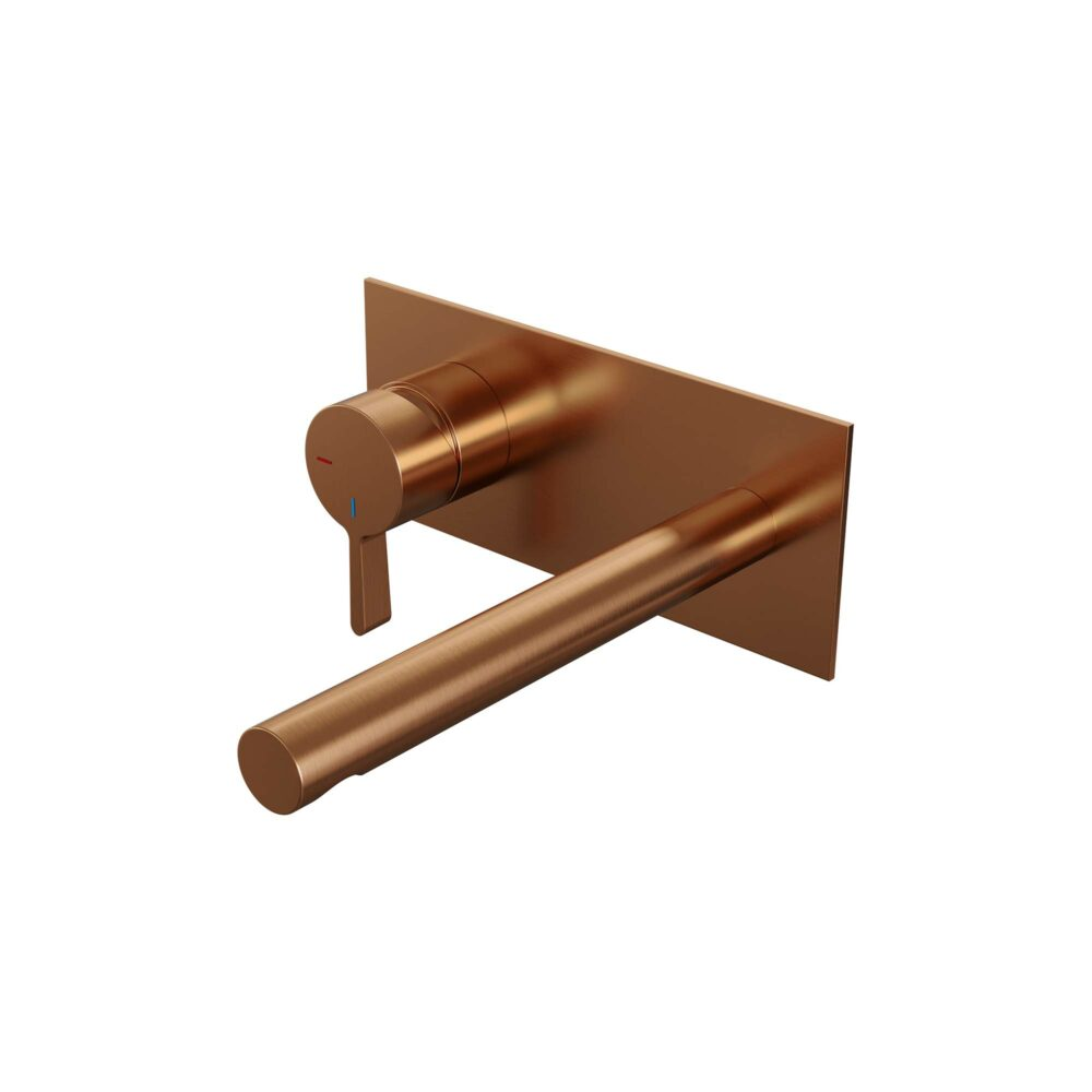 Brauer Copper Edition inbouw wastafelkraan met rechte uitloop en rechte staaf 20x9 koper