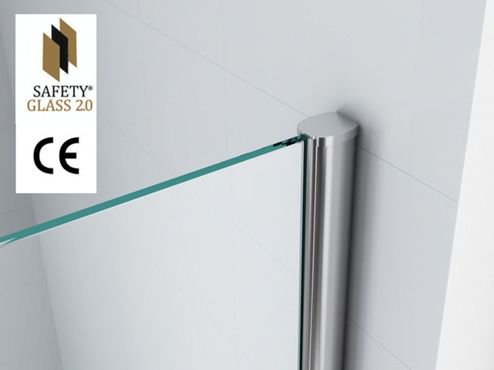 Wiesbaden Graffic inloopdouche 1200 x 2000 x 10 mm nano safety glass folie helder glas/chroom