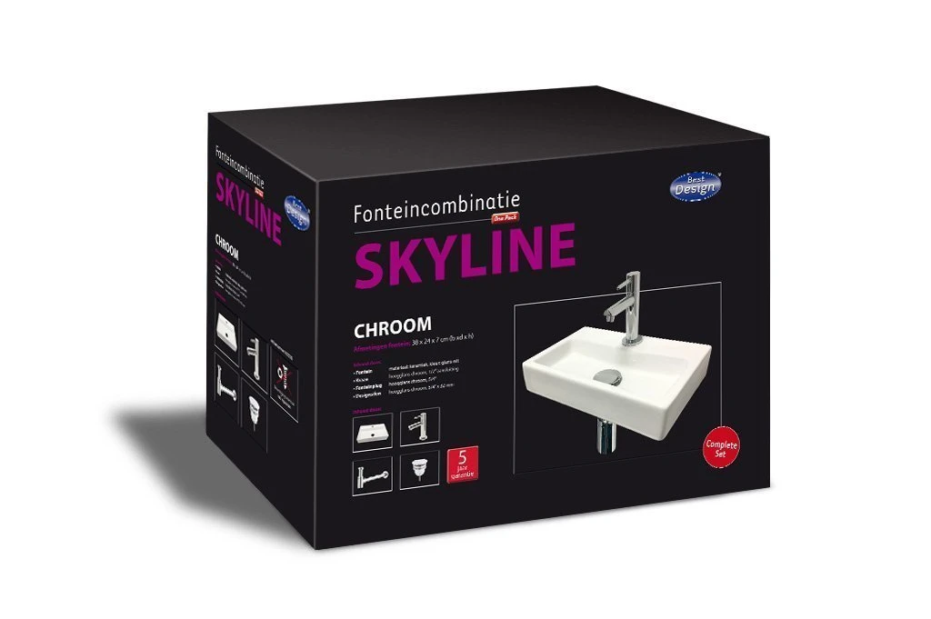 One pack Fonteincombinatie Skyline glanzend wit