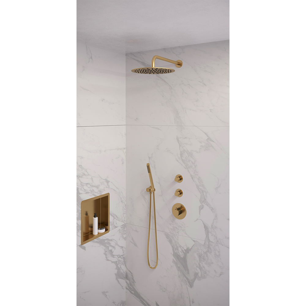 Brauer Gold Edition doucheset gebogen muurbuis en staafhanddouche 30 goud