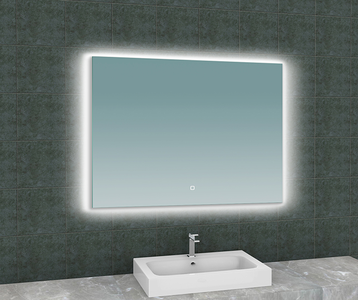 Wiesbaden Soul spiegel rechthoek met LED, dimbaar en spiegelverwarming 100 x 80 cm