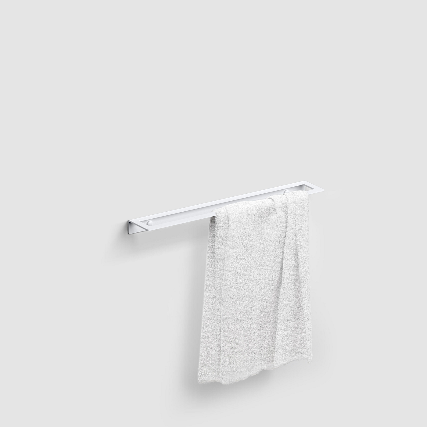 Clou Fold handdoekrek 45 cm, mat wit poedercoating