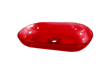 Best Design Color Transpa-Red opbouw waskom 54x34 transparant rood