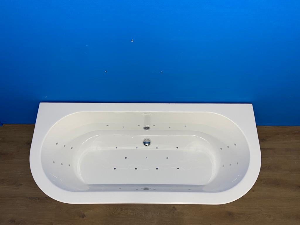 Xenz Charley half vrijstaand bubbelbad met Koller Premium systeem 180×80 wit