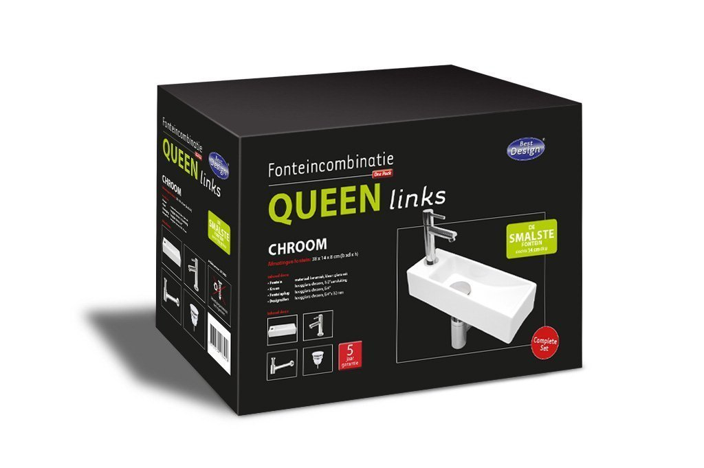 One pack Fonteincombinatie Queen links glanzend wit