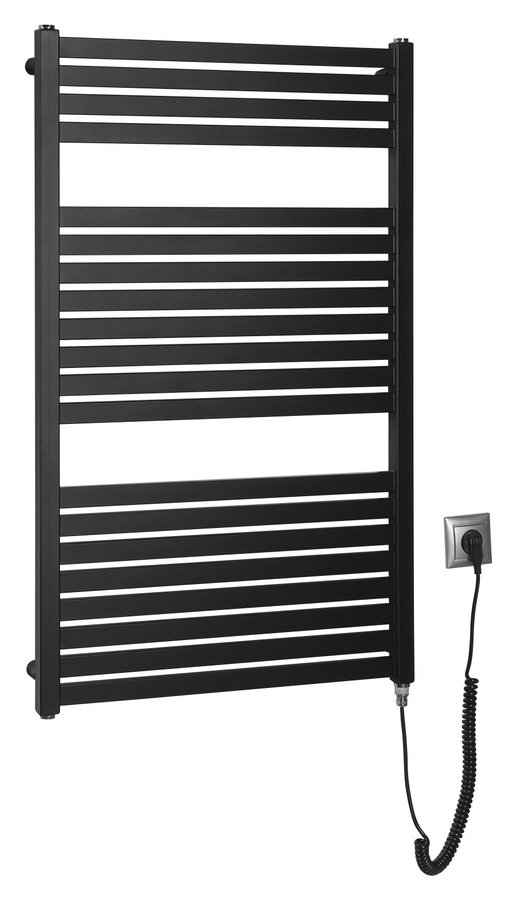 Aqualine Tondi elektrische handdoekradiator 400W 60x97 mat zwart