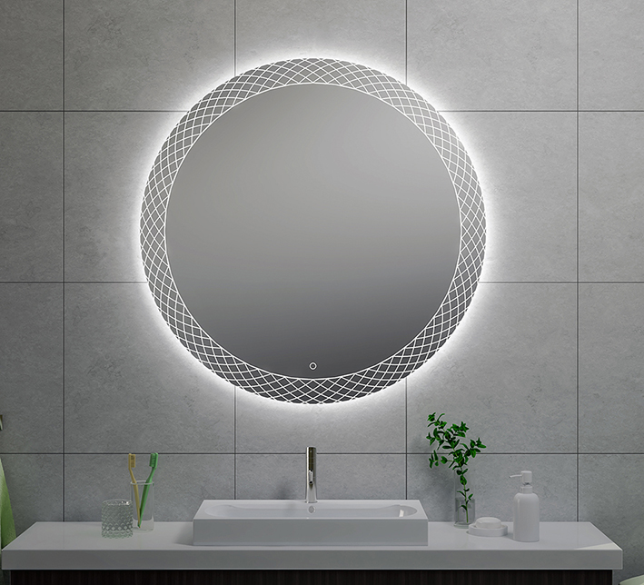 Wiesbaden Deco spiegel rond met LED, dimbaar 100 cm