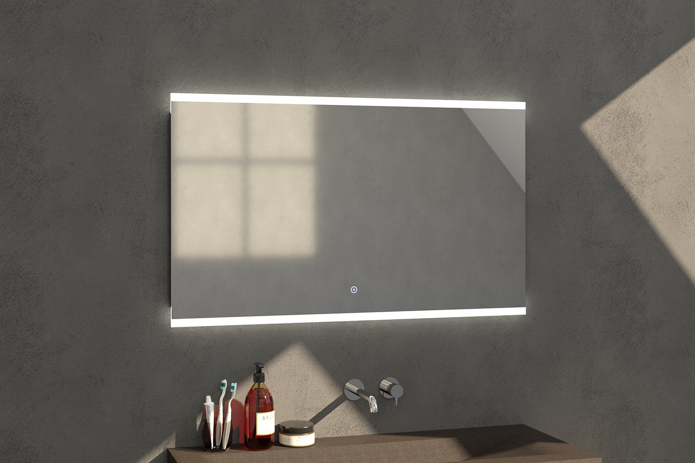Topa Twinlight spiegel 140cm met 2x horizontale led balk