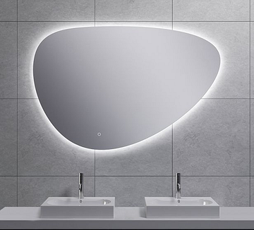 Wiesbaden Uovo spiegel eirond met LED verlichting 100x41 cm chroom