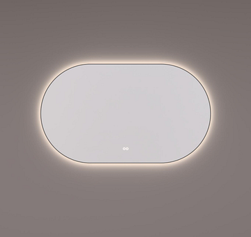 Hipp-Design spiegel ovaal-recht met LED verlichting 160x70 mat zwart