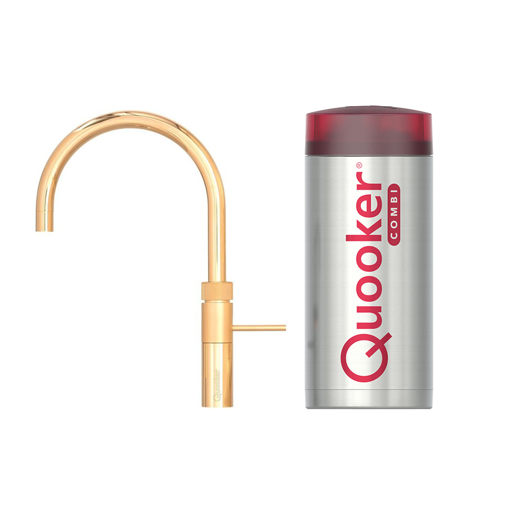 Quooker Fusion Round kokend waterkraan met COMBI boiler goud