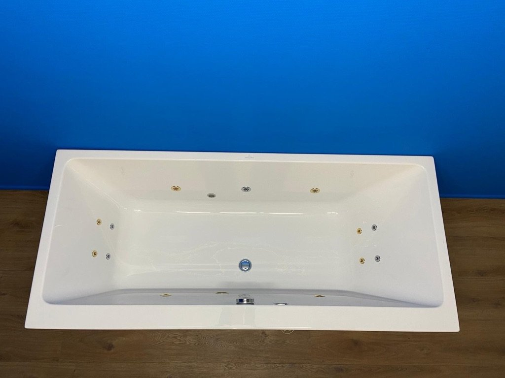 Villeroy & Boch Subway bubbelbad met Basic systeem 160x70 wit chroom/goudkleur