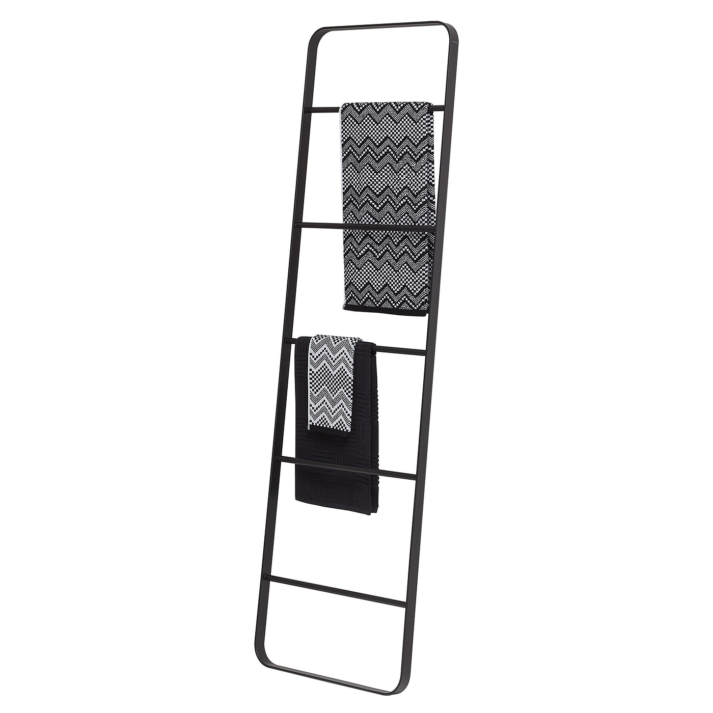 Sealskin Brix rechthoekige handdoek ladder 170x50x3.6 cm zwart