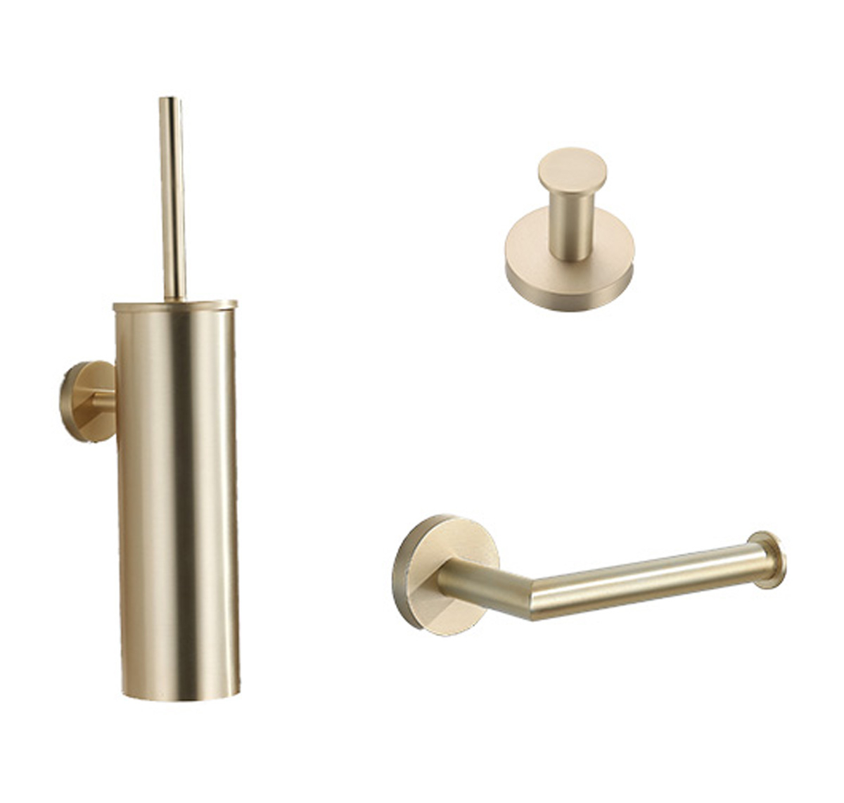 Saniclear Brass toiletaccessoires set geborsteld messing