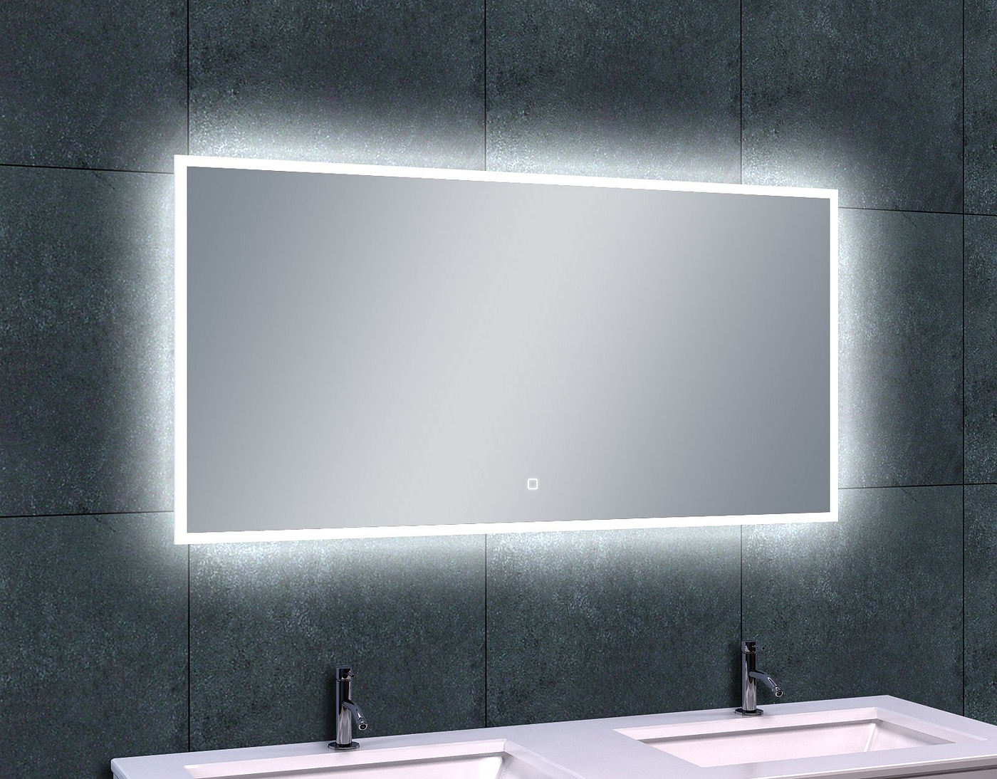 Wiesbaden Quatro-Led condensvrije spiegel 120x60 cm aluminium