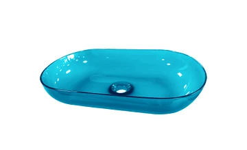 Best Design Color Transpa-Blue opbouw waskom 54x34 transparant blauw