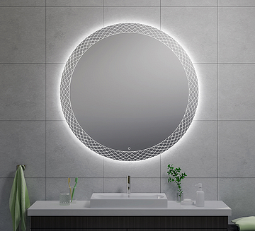 Wiesbaden Deco spiegel rond met LED, dimbaar 120 cm