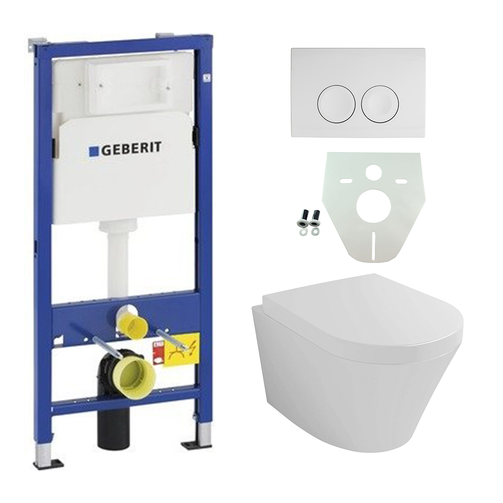 Geberit UP 100 met Vesta Rimless toilet compleet wit