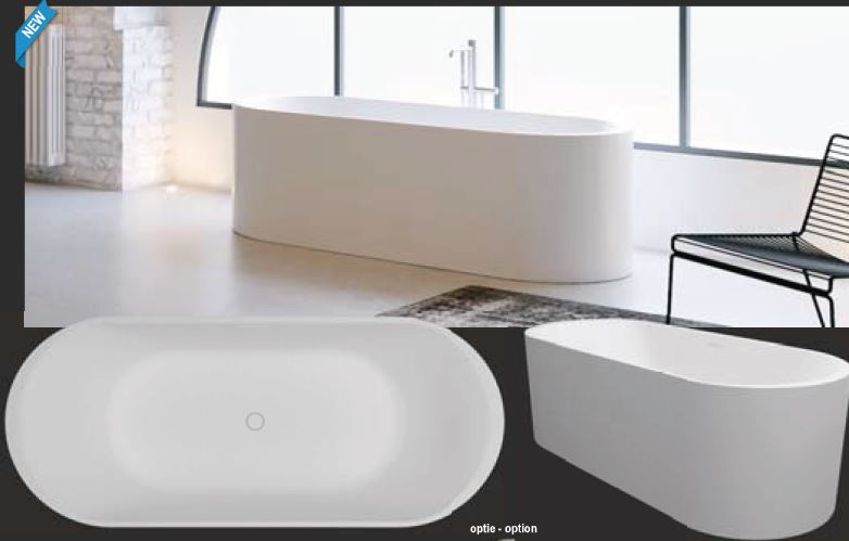 Riho Valor solid surface ligbad 170x72 mat wit