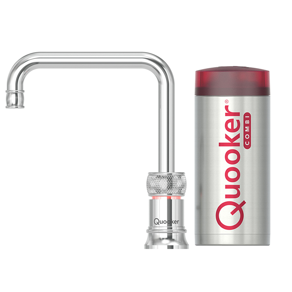 Quooker Classic Nordic Square Single Tap kokend waterkraan met COMBI boiler choom