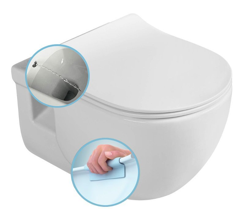 Sapho Brilla rimfree hangend bidet toilet 36x53cm wit