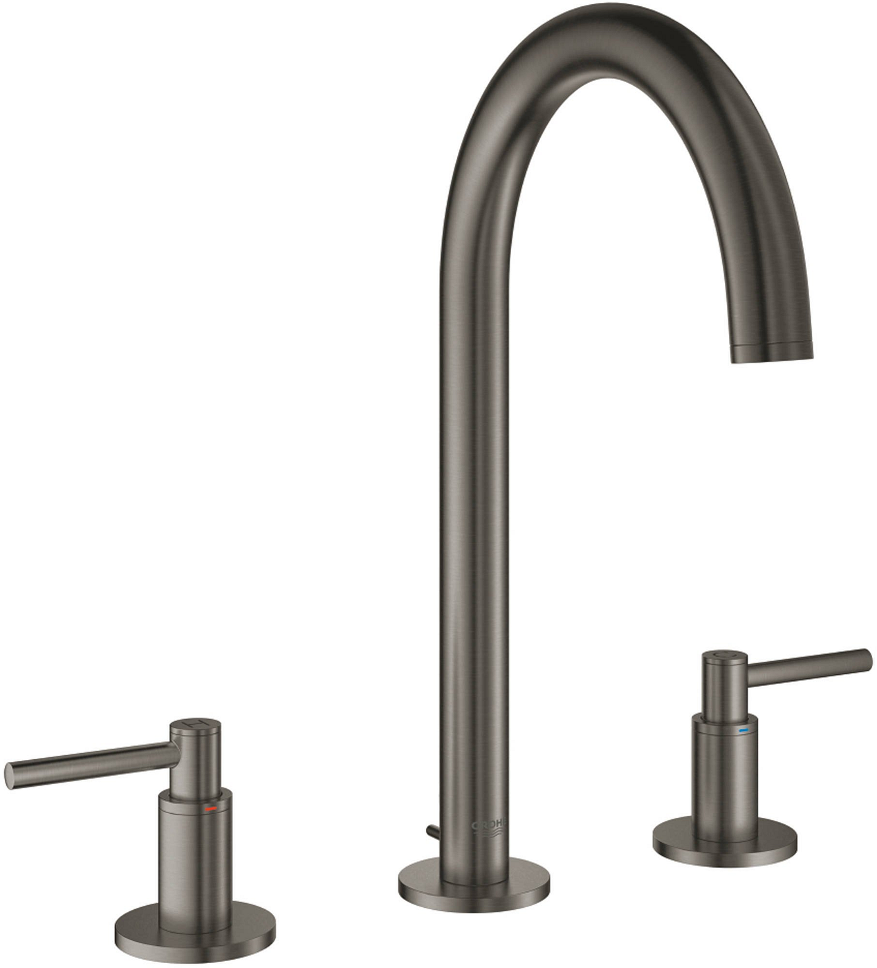 Grohe Atrio 3-gats wastafelmengkraan met waste hard stoere graphite look