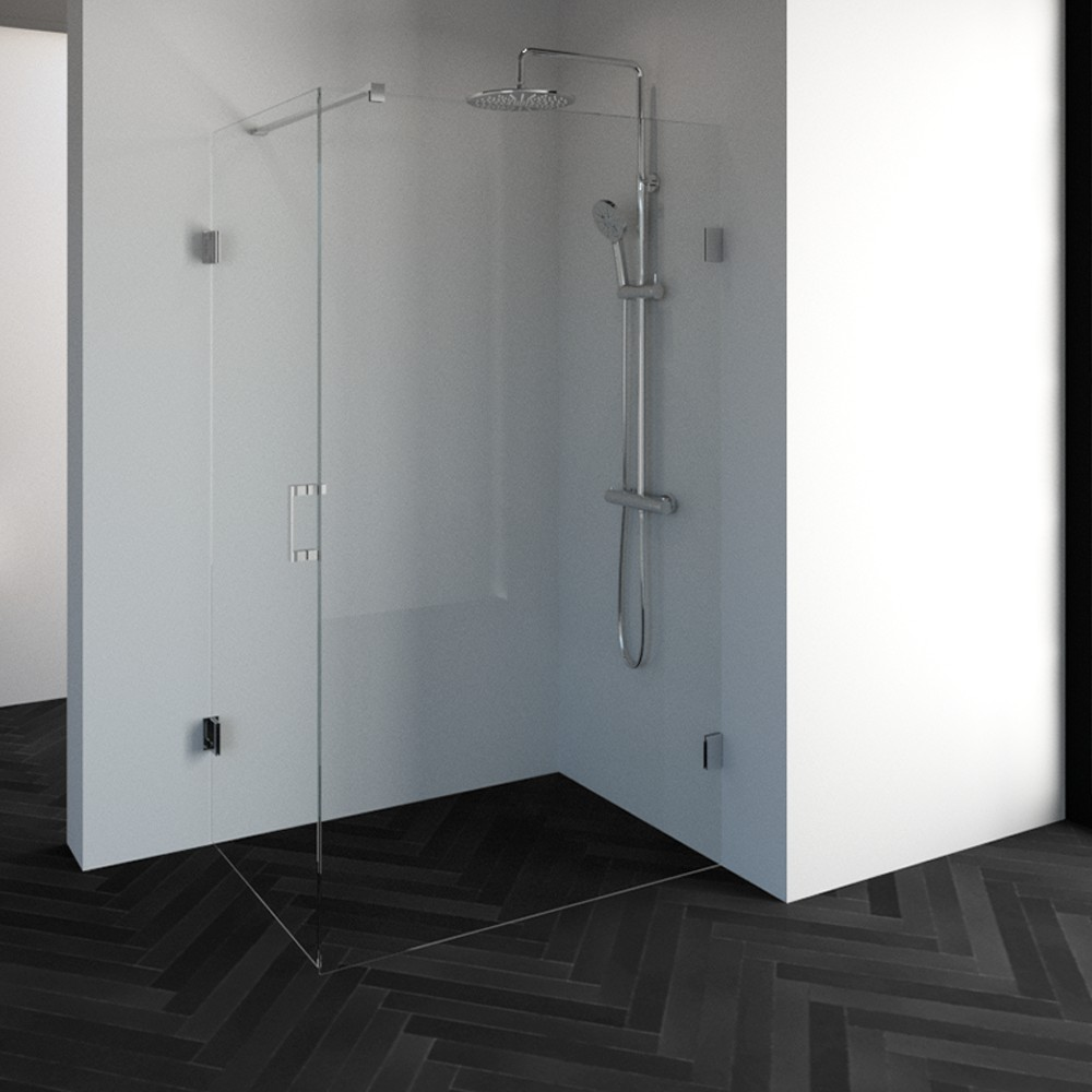 Topa Creative rechthoekige douchecabine 2 delig 120x80 chroom