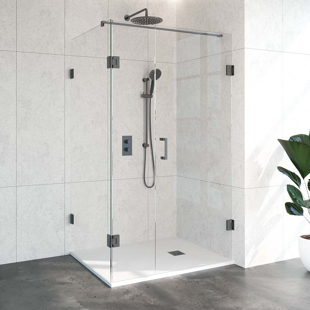 Topa Creative rechthoekige douchecabine 3-delig 120x90 Gunmetal