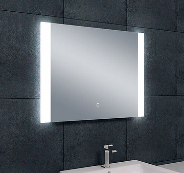 Wiesbaden Sunny spiegel rechthoek met LED, dimbaar en spiegelverwarming 80 x 60 cm