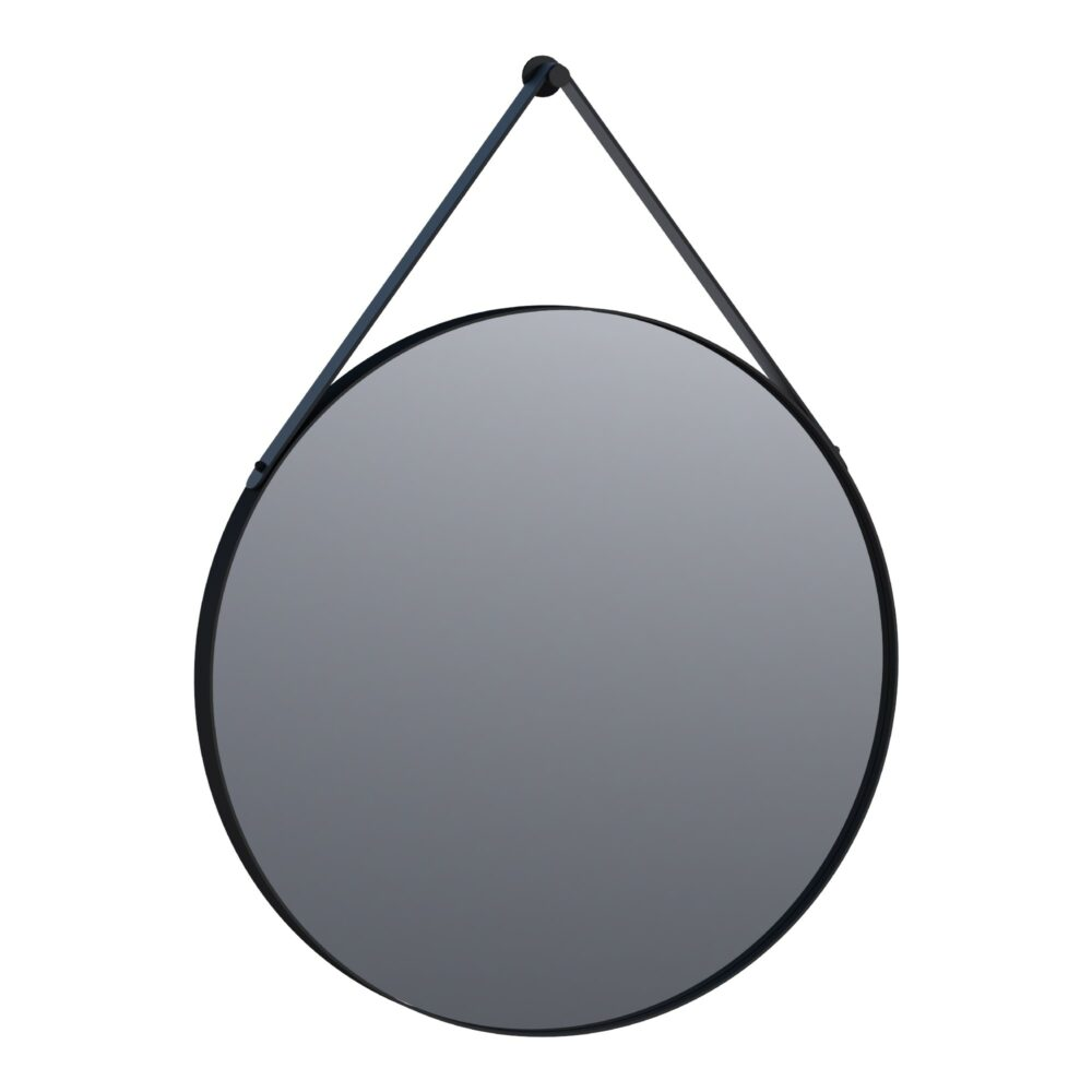 Topa Silhouette ronde spiegel met riem 70 mat zwart