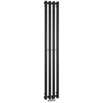 Sapho Pilon badkamerradiator met 4 haken 27x180 mat zwart