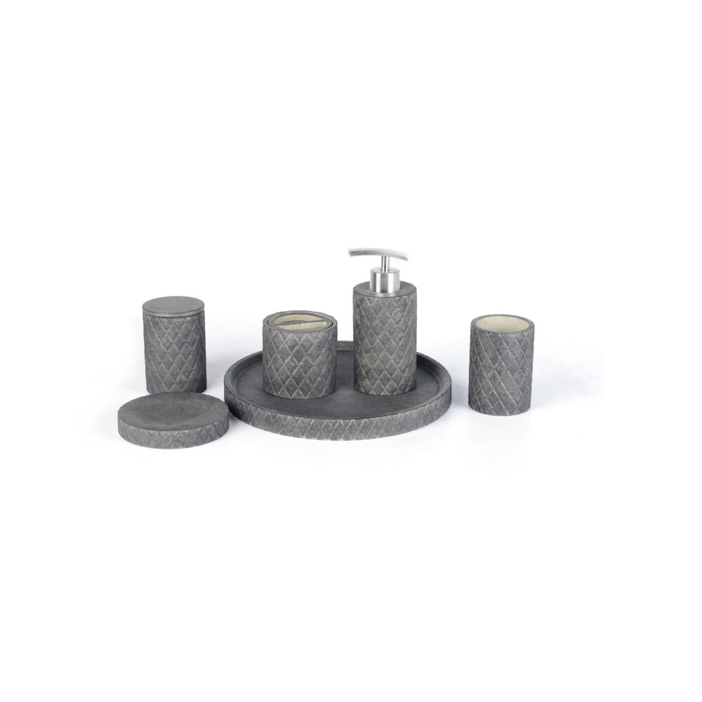 Ideavit Idea.Isy-D2 badkamer accessoires set 6-delig beton donker grijs