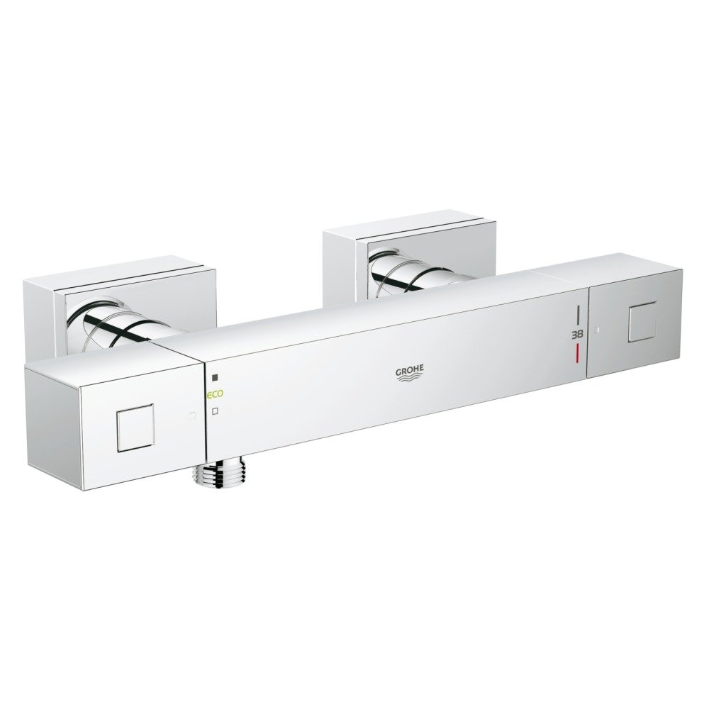 Grohe Cube douchekraan thermostatisch met koppelingen chroom