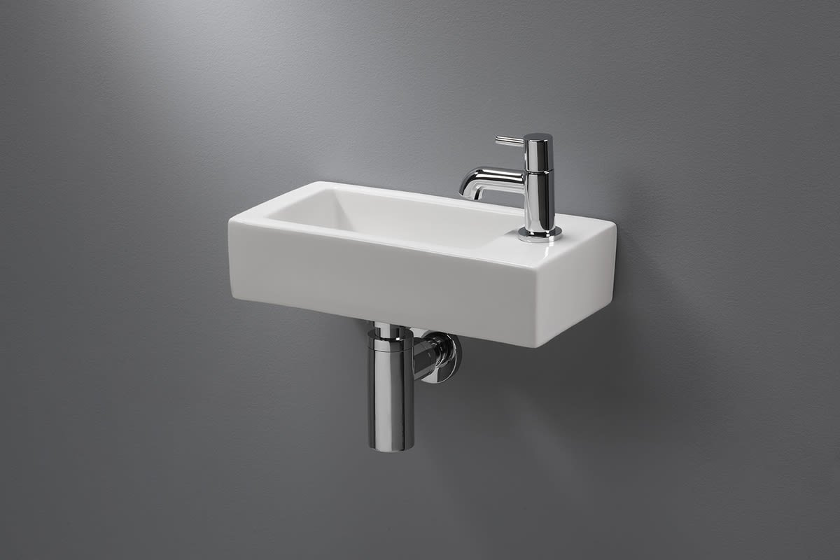 Novara Fontana keramische fontein kraan gat rechts 36,5x18x9 cm wit