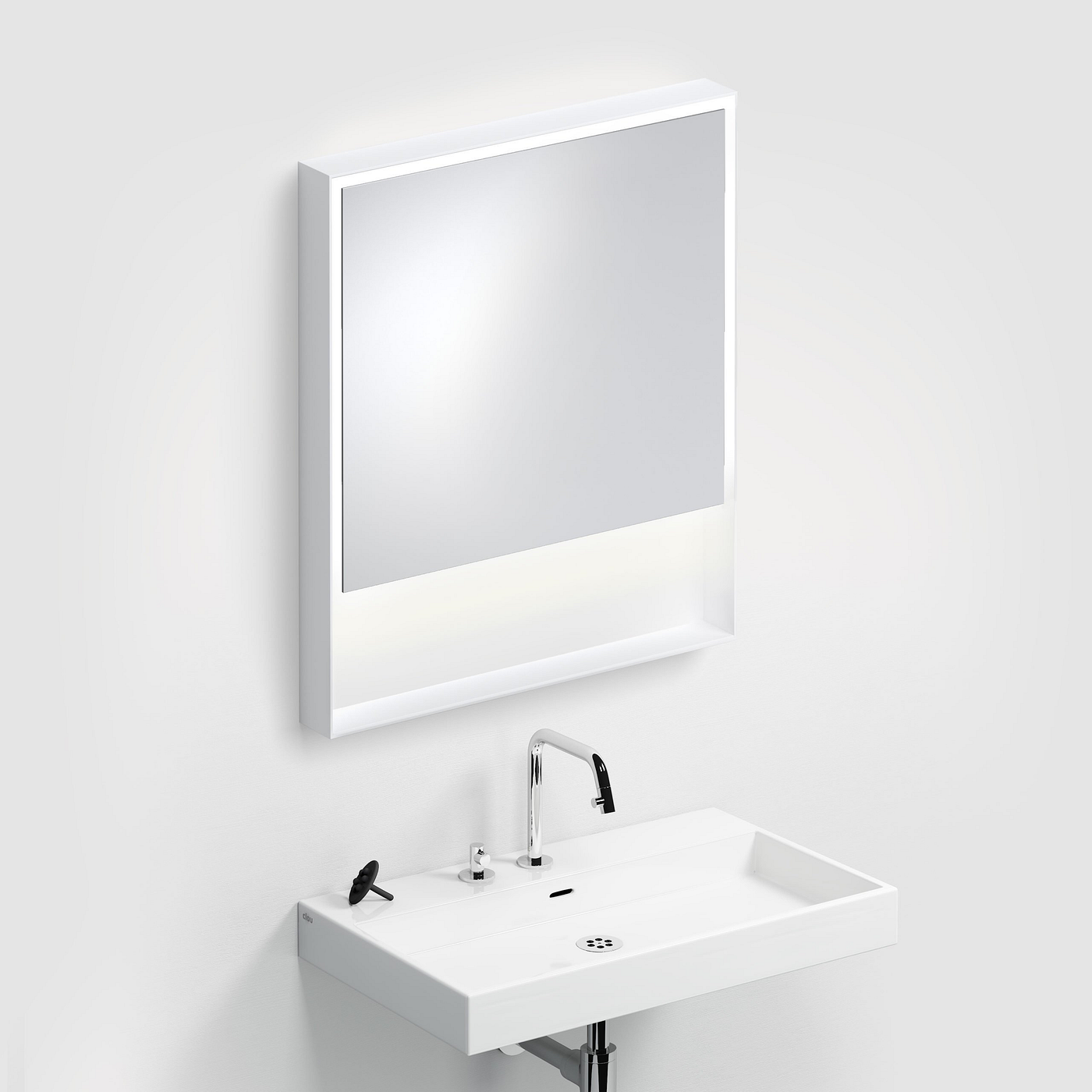 Clou Look at Me spiegel, 70cm, LED-verlichting, IP44, mat wit