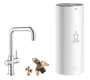 Grohe Red Duo kokend waterkraan met U-uitloop en boiler 7 liter chroom