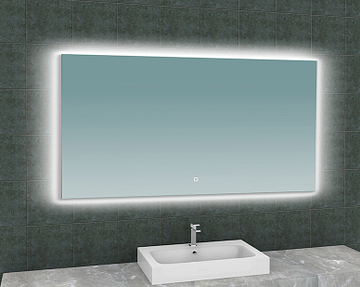 Wiesbaden Soul spiegel rechthoek met LED, dimbaar en spiegelverwarming 140 x 80 cm