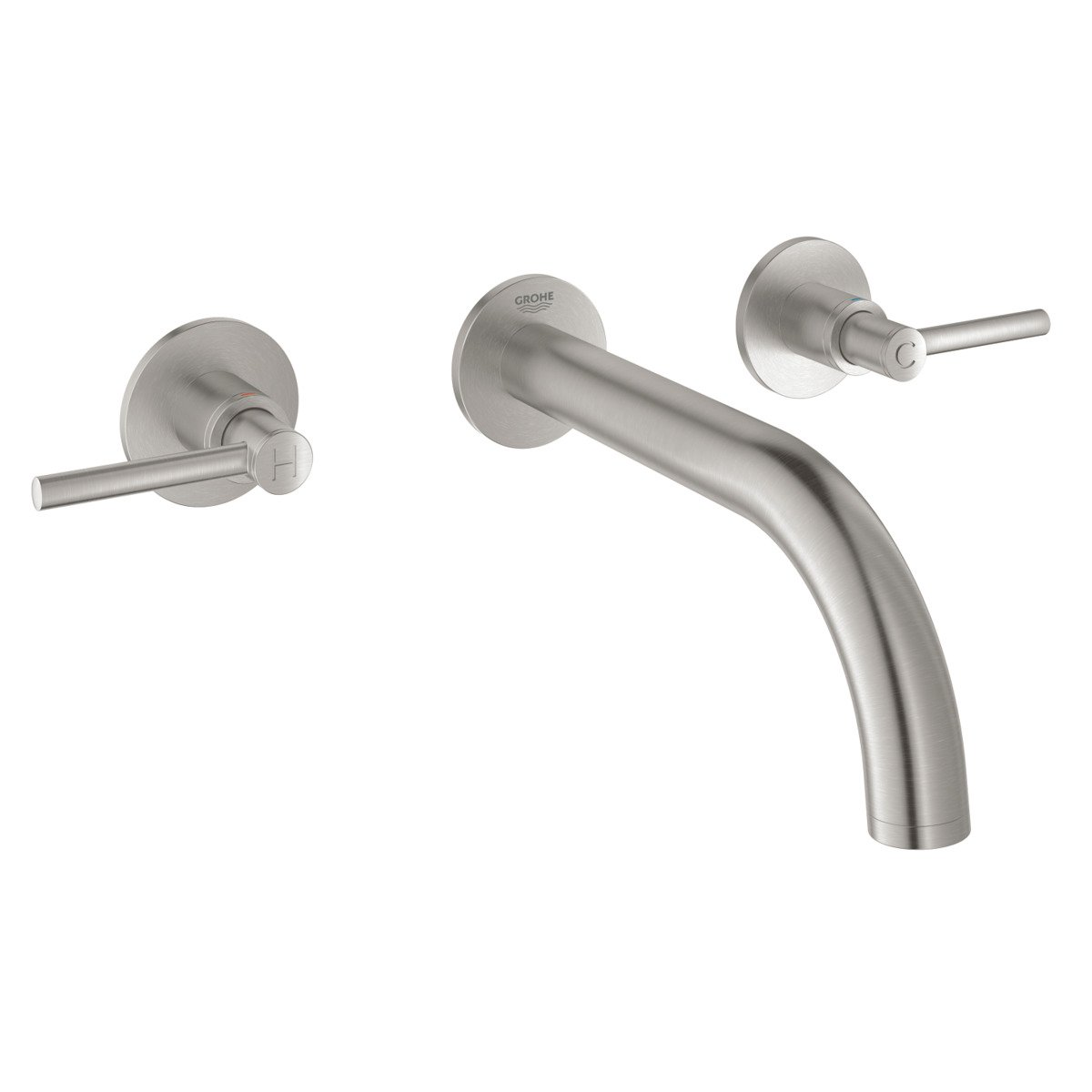 Grohe Atrio afdekset 3-gats wastafelkraan supersteel 18cm RVS-look