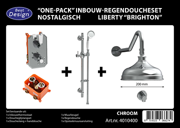 Best Design Liberty Brighton one pack inbouw regendoucheset chroom