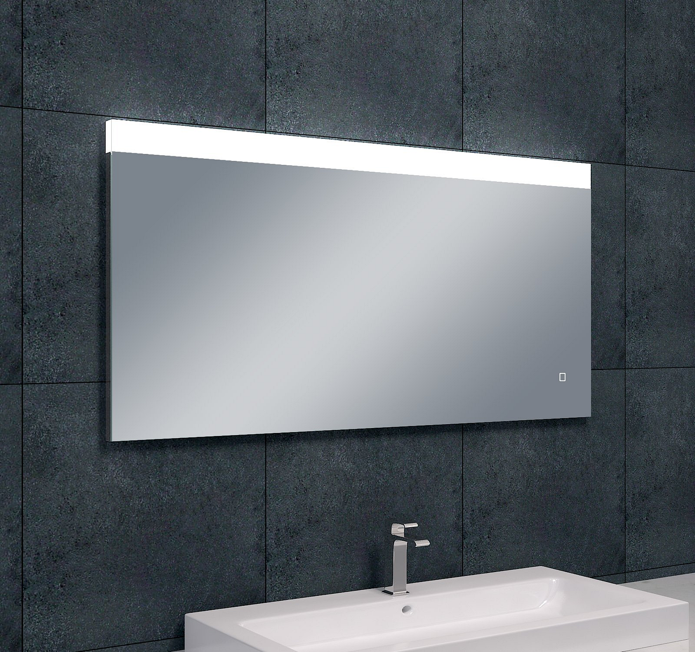 Wiesbaden Single dimbare LED condensvrije spiegel 120x60 cm chroom