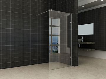 Wiesbaden Less inloopdouche 900 x 2000 x 8 mm nano helder glas/chroom