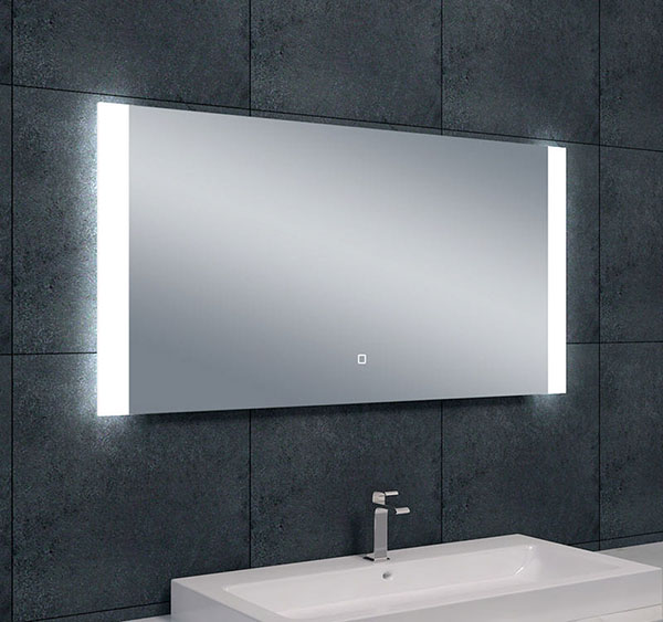 Wiesbaden Sunny spiegel rechthoek met LED, dimbaar en spiegelverwarming 120 x 60 cm