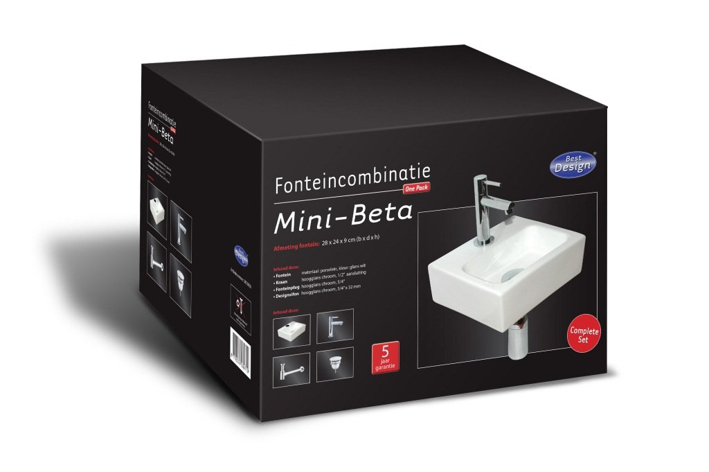 One pack Fonteincombinatie Mini Beta glanzend wit