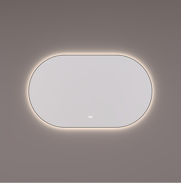 Hipp-Design spiegel ovaal-recht met LED verlichting 100x70 mat zwart